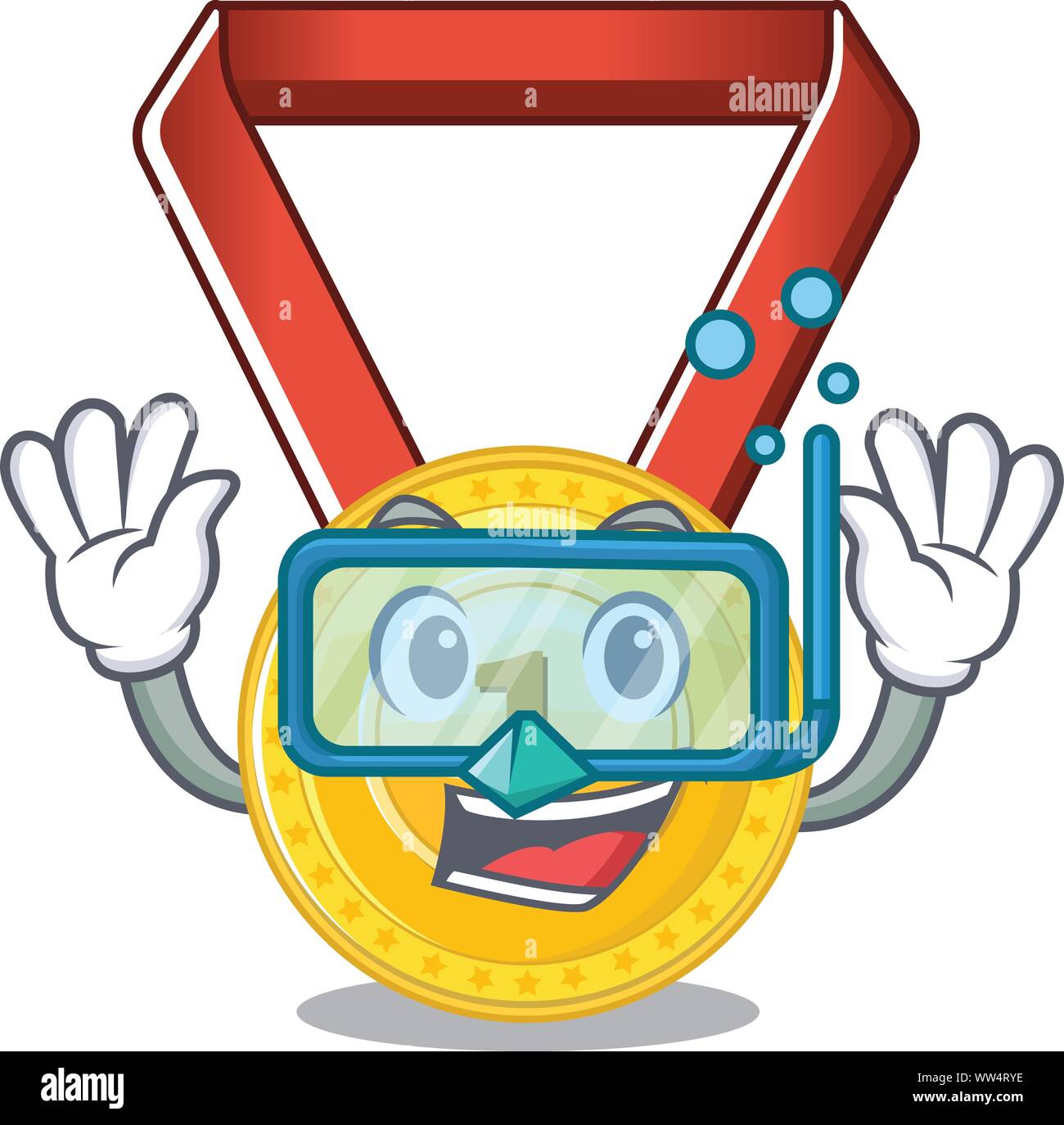 Diving gold medal with the character shape Stock Vector Image & Art - Alamy