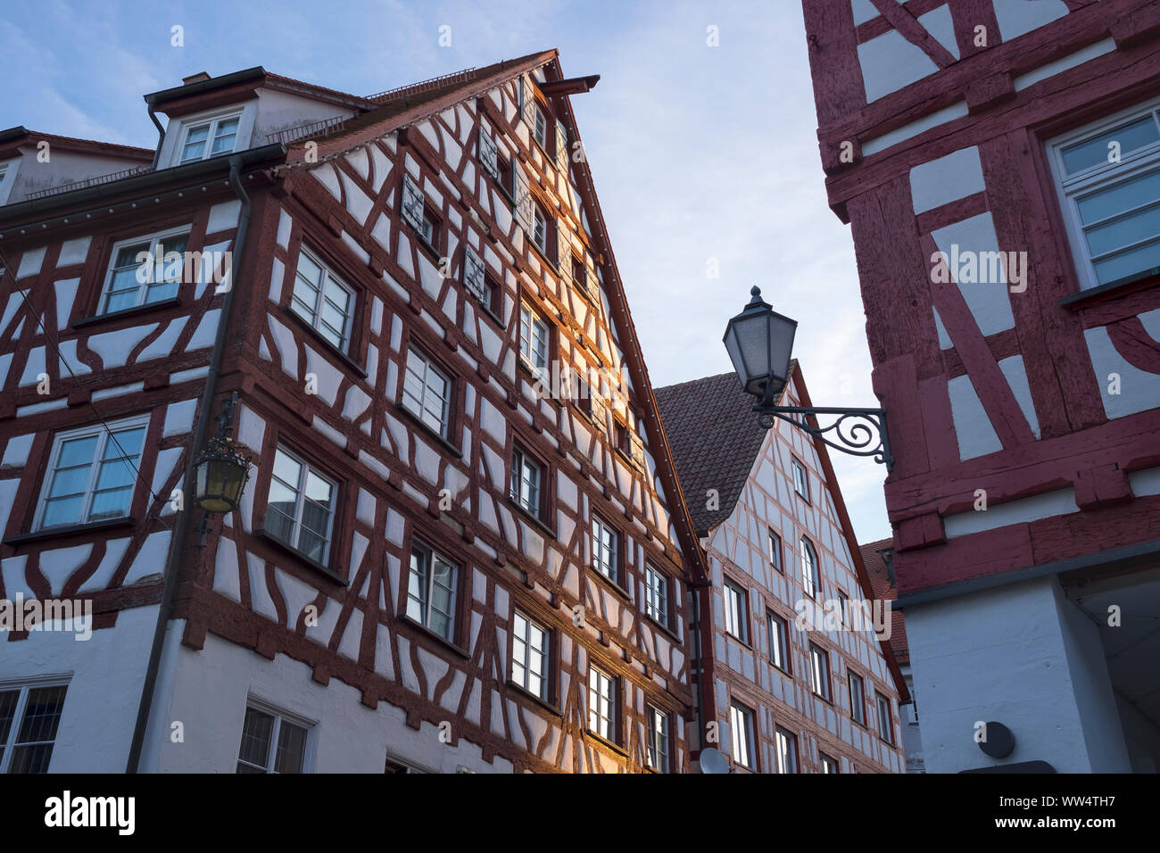 Hotel Krone in half-timbered house of 1721, Pfullendorf, Linzgau, Upper Swabia, Baden-Wuerttemberg, Germany Stock Photo