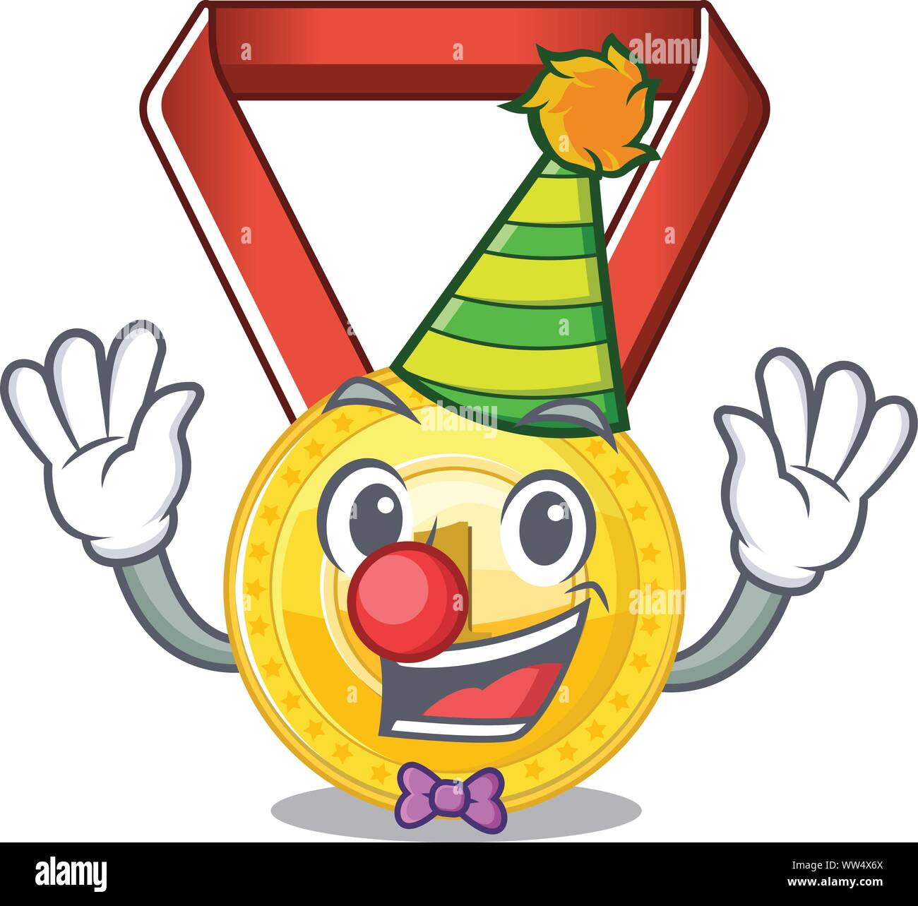 Clown gold medal hung on cartoon wall Stock Vector Image & Art - Alamy