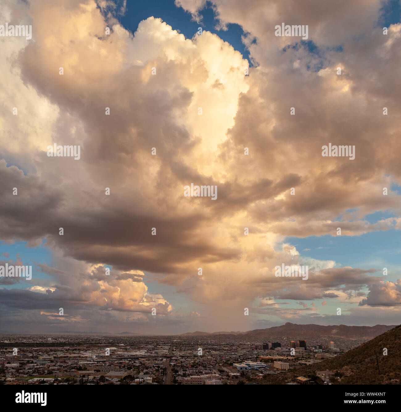 Convective showers and thunderstorms near the USMexico border behind