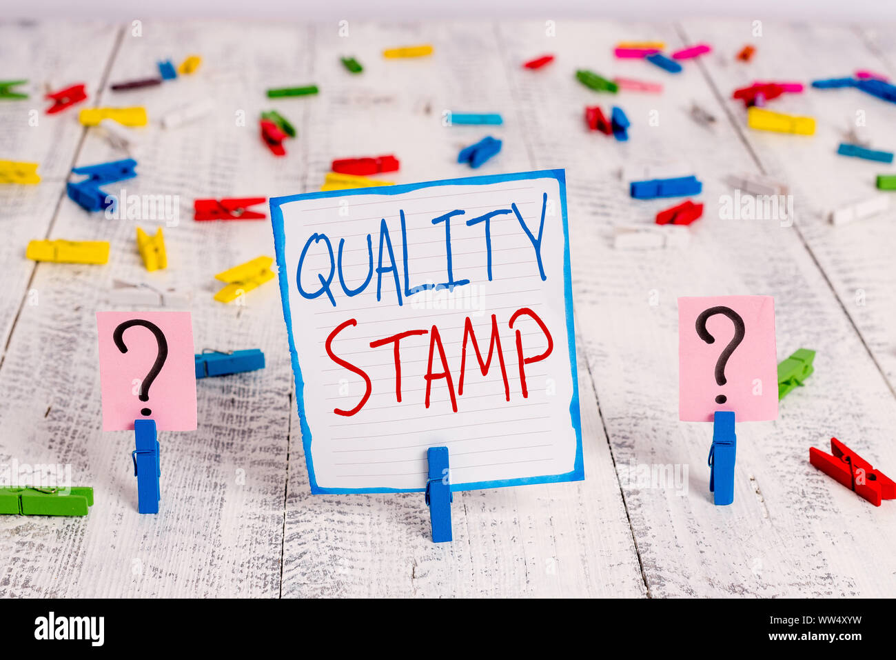 Conceptual hand writing showing Quality Stamp. Concept meaning Seal of