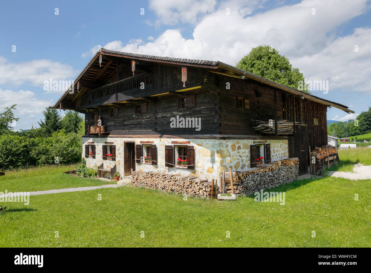 At home in the farmers' museum Mondseeland, Mondsee, Salzkammergut, Upper Austria, Austria Stock Photo