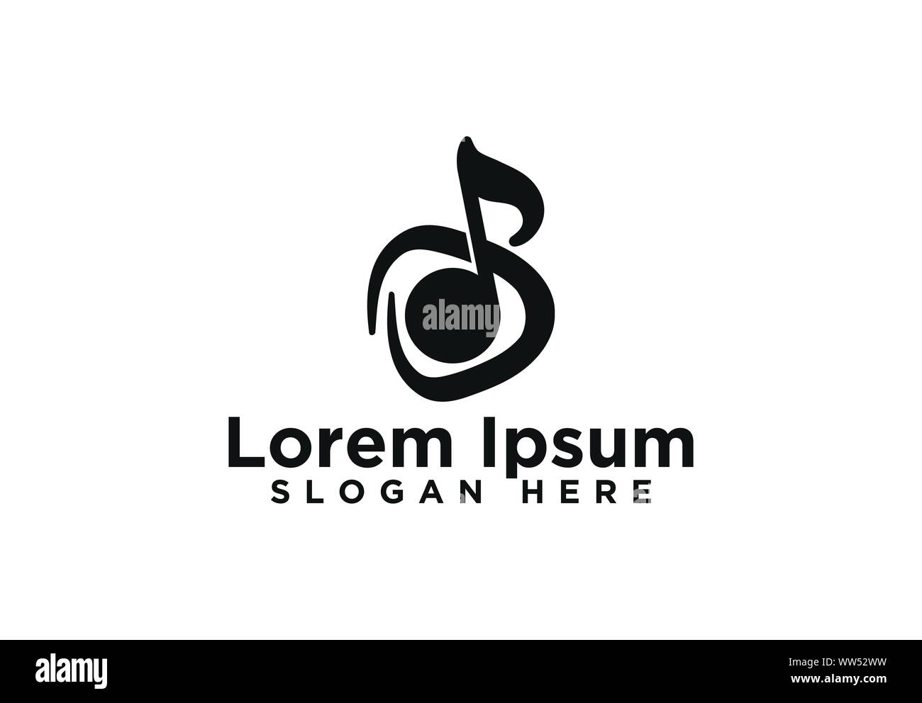 music note and guitar pick logo, vector illustration Stock Vector