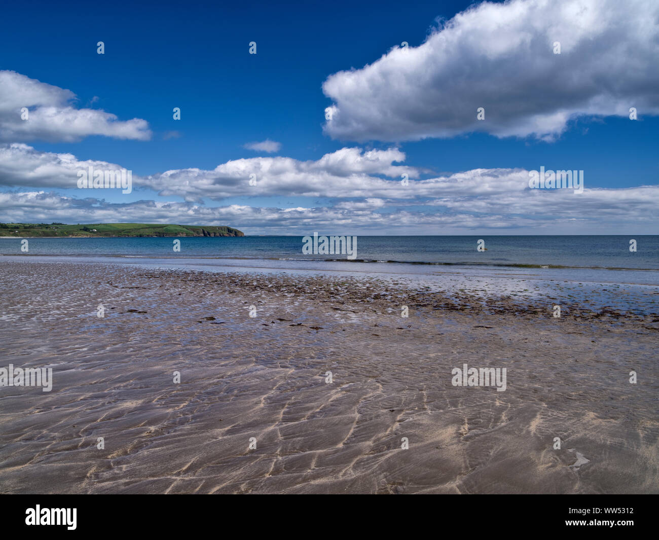 Ireland, County Waterford, beach at the Clonea Bay near Dungarvan Stock Photo