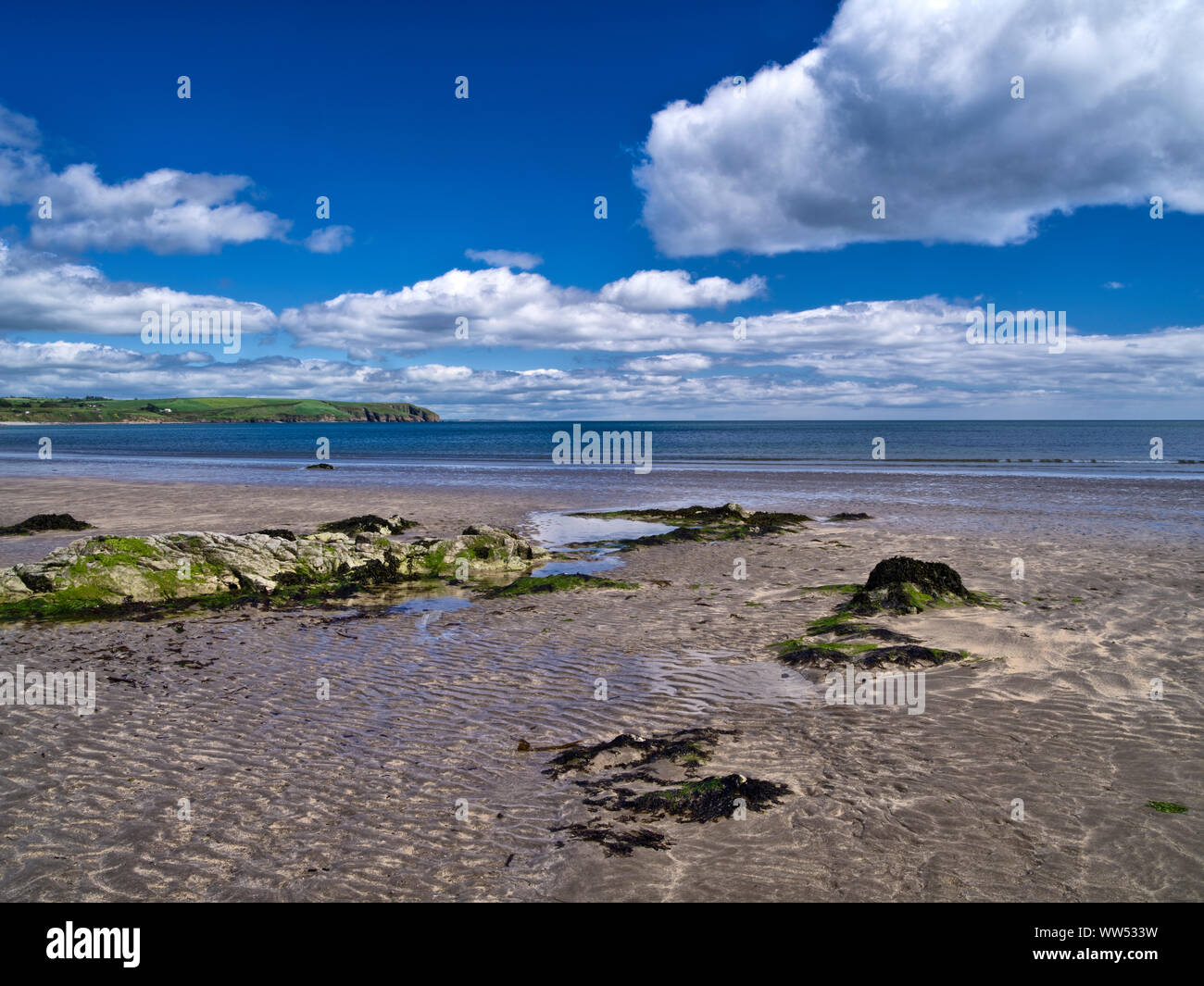 Ireland, County Waterford, beach at the Clonea Bay near Dungarvan Stock Photo