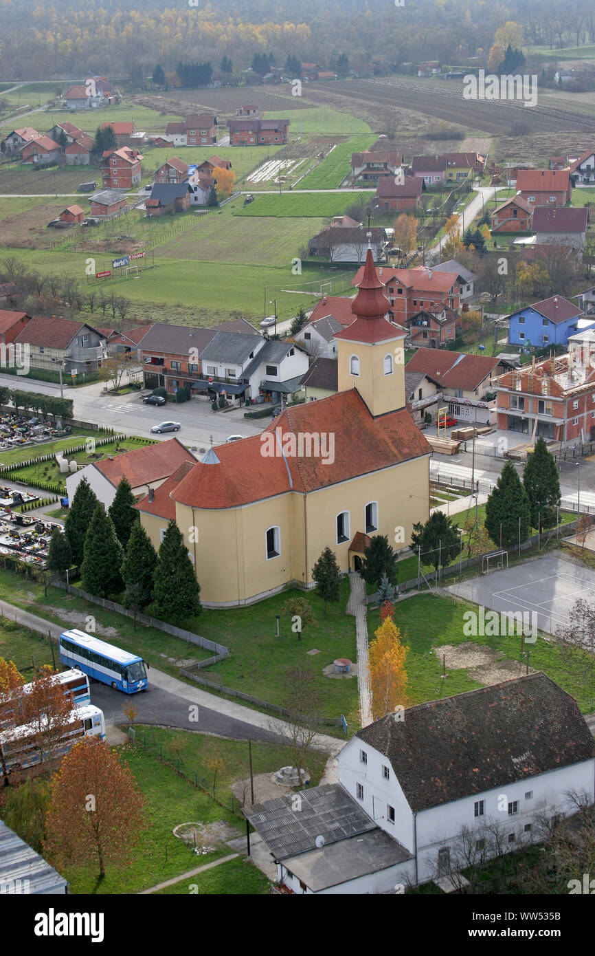 Parish church of the Assumption of the Virgin Mary in Savski Nart, Croatia Stock Photo