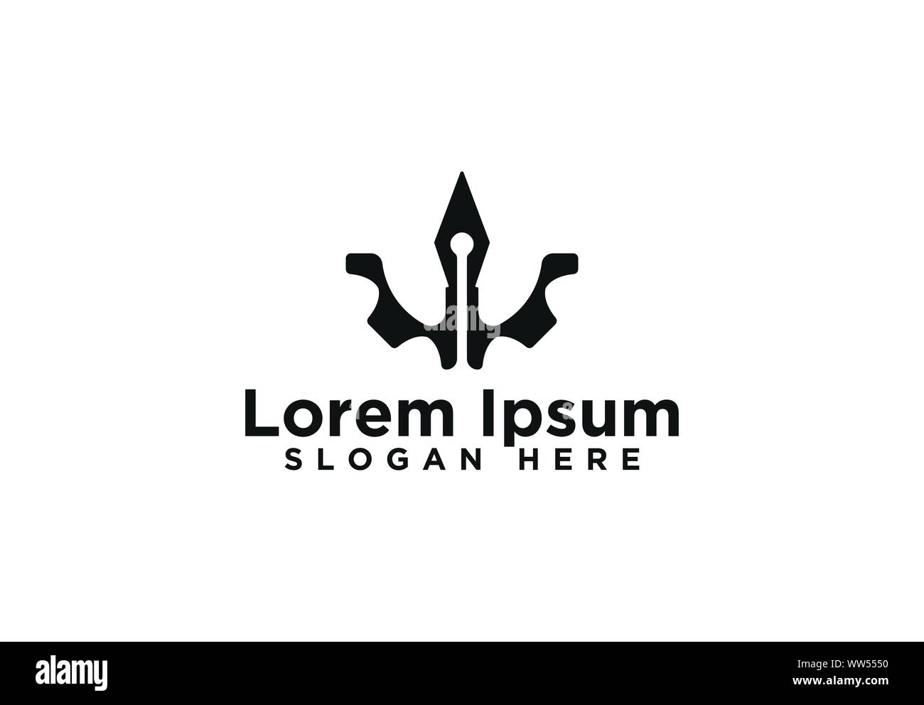 Gear, Pen Logo Designs, Vector Illustration Stock Vector