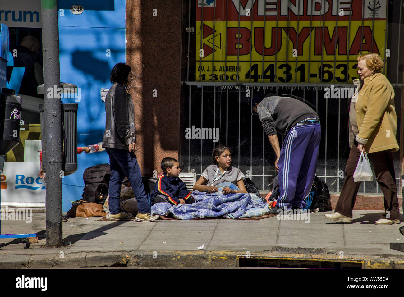 Buenos Aires, Federal Capital, Argentina. 12th Sep, 2019. An unofficial census, conducted in April of this year, by more than 50 social organizations, registered 7,251 people in a street situation in the city of Buenos Aires.Of the total, 5,412 people live outdoors, in squares, thresholds of buildings or directly on sidewalks of the City of Buenos Aires, according to what the volunteers collected in the 2nd popular census. This census revealed an important growth of homeless people in the city of Buenos Aires compared to 2017.These numbers mark a strong contrast to the official figures. Credit Stock Photo