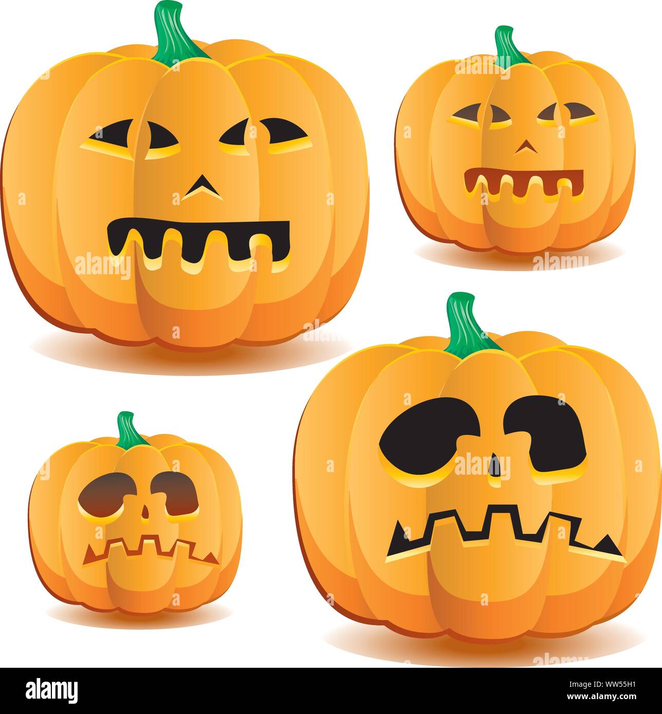 Halloween pumpkins set 3, vector illustration Stock Vector Image & Art ...