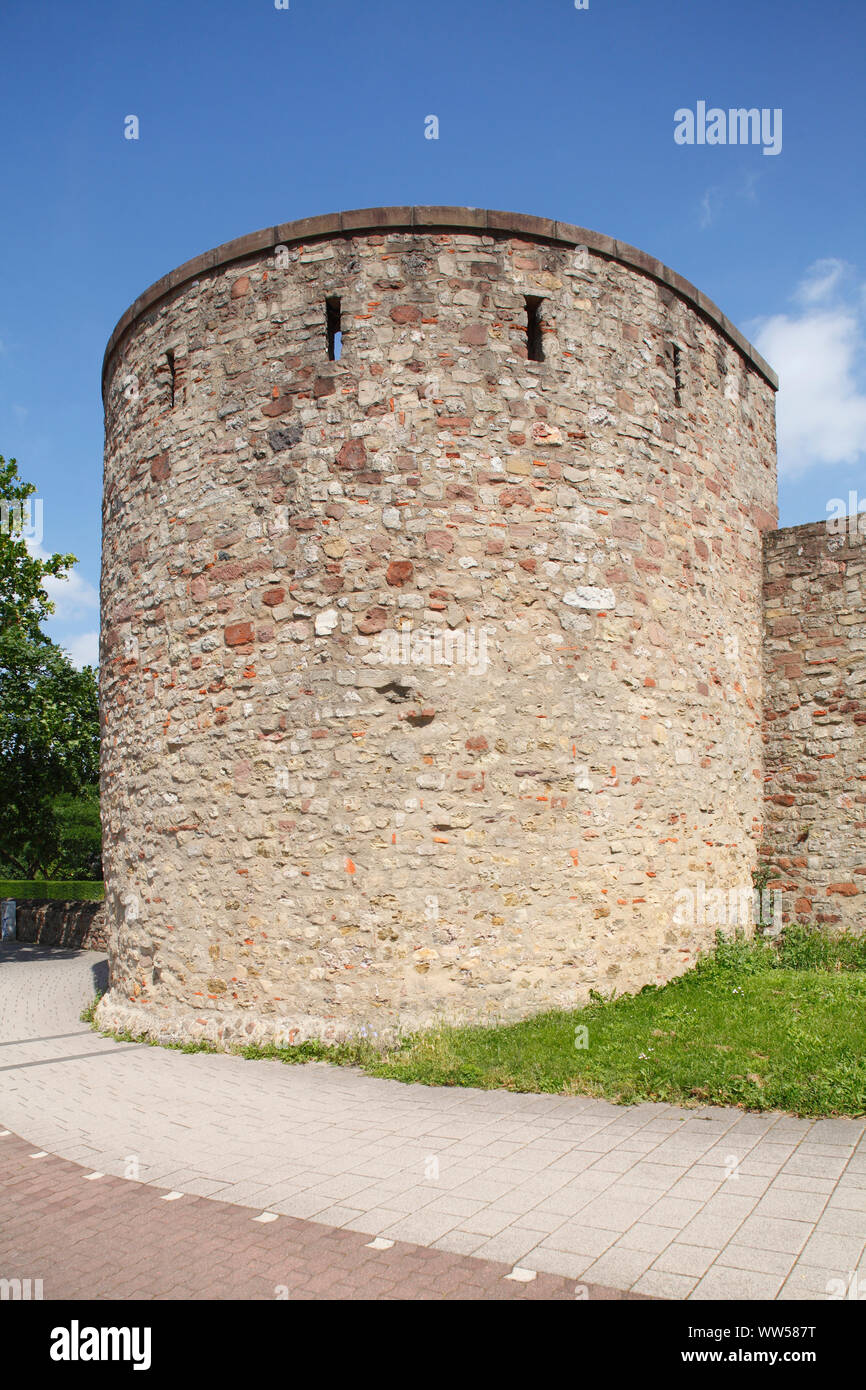 Town tower, town wall, Trier, Rhineland-Palatinate, Germany, Europe Stock Photo