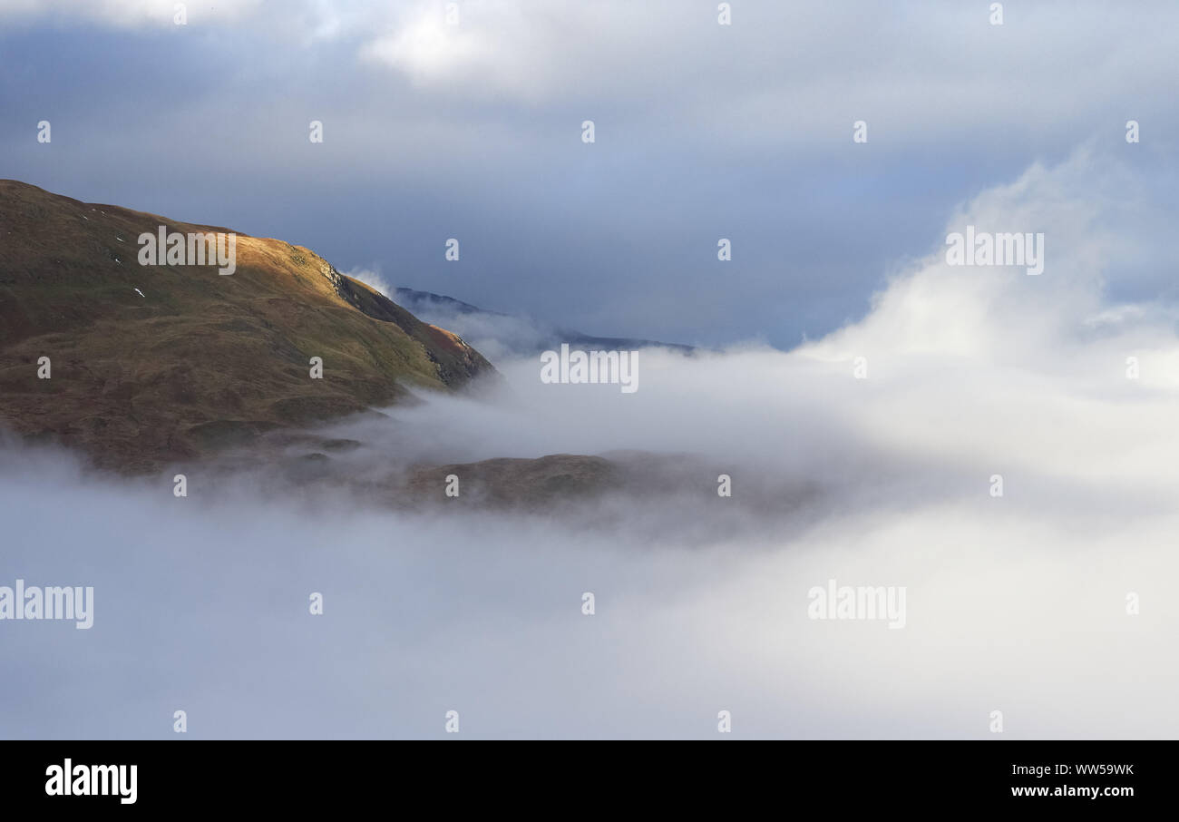 Cloud inversion over Patterdale with Arnison Crag to the left in the ...