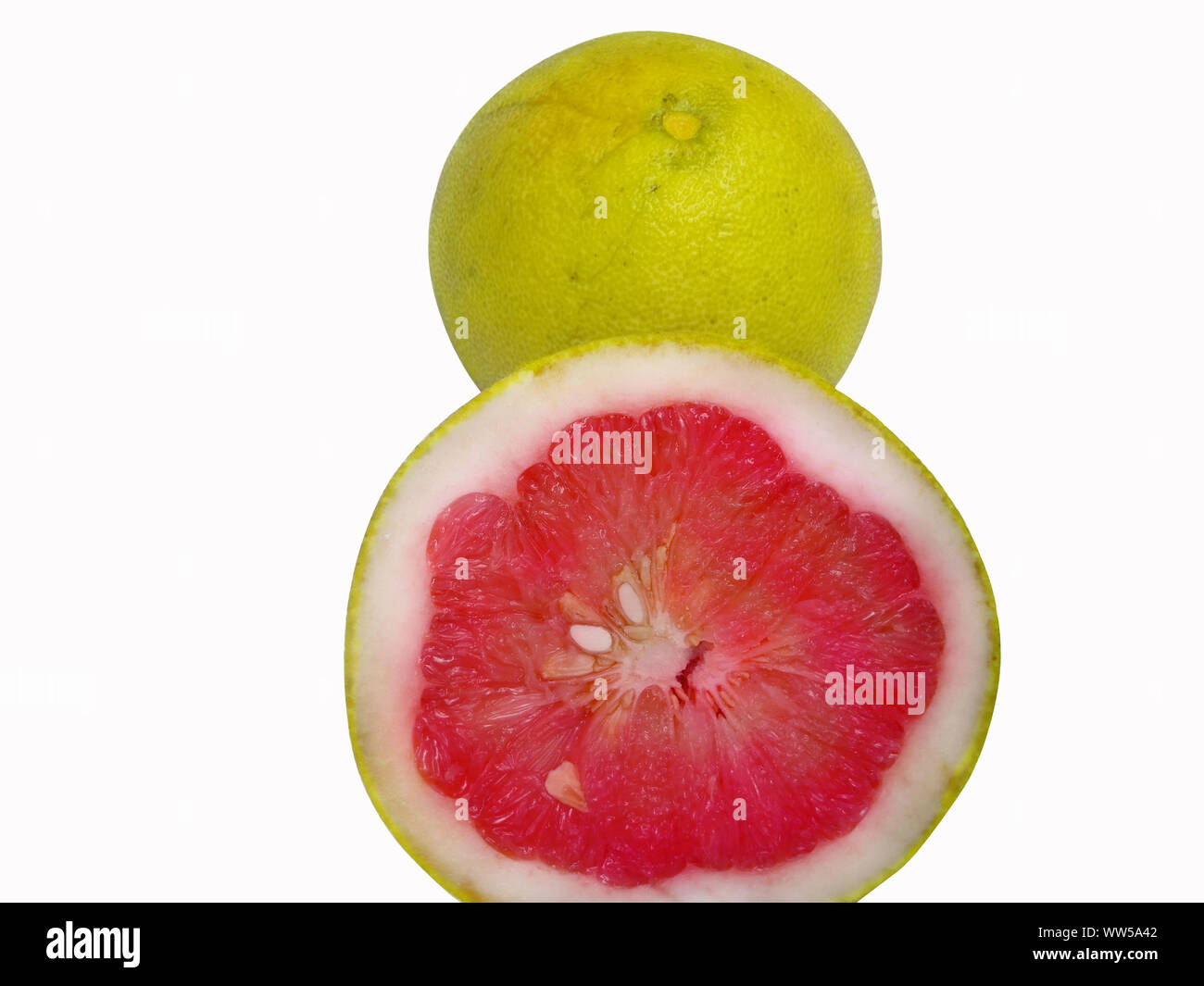 Fresh grapefruit isolated on white background with clipping path. Stock Photo