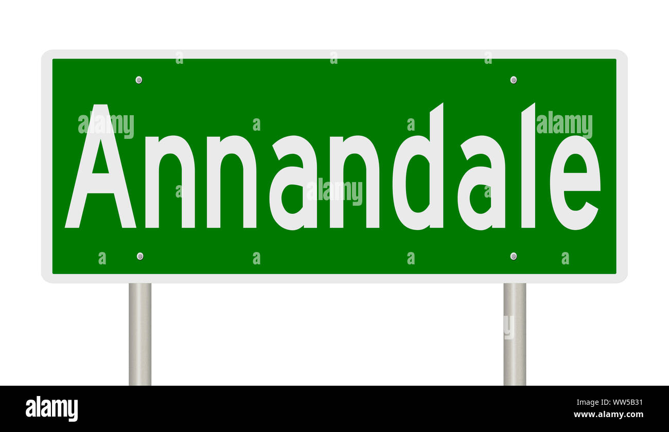 Rendering of a green road sign for Annandale Virginia Stock Photo Alamy