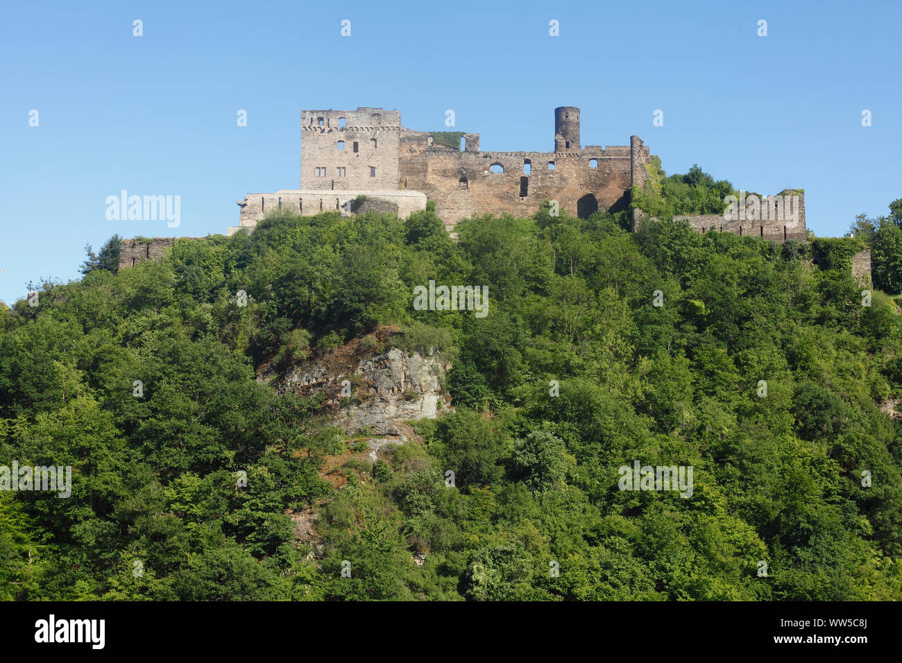 Castle Rheinfels near St. Goar, Unesco world heritage Upper Middle ...