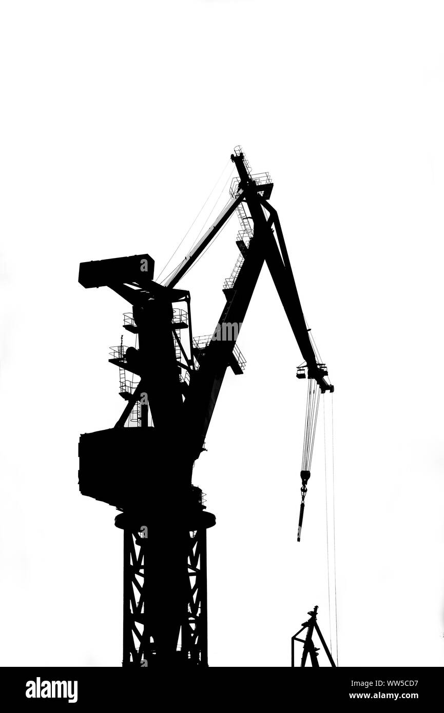 Shape and contour of a released harbour crane hi-res stock photography ...