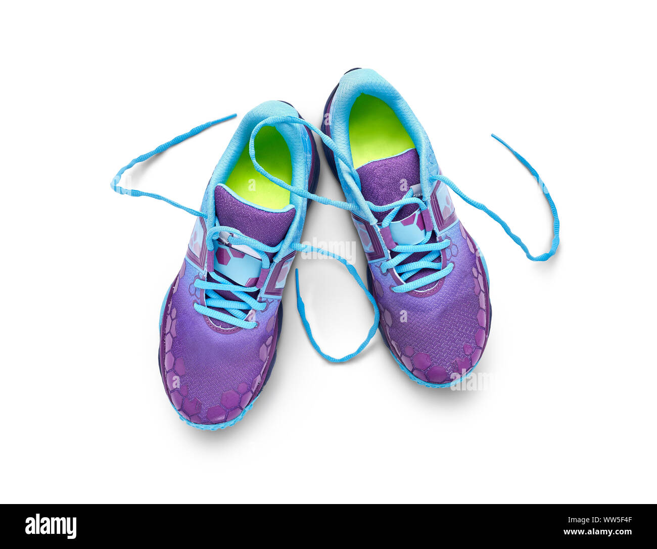 white and purple trainers