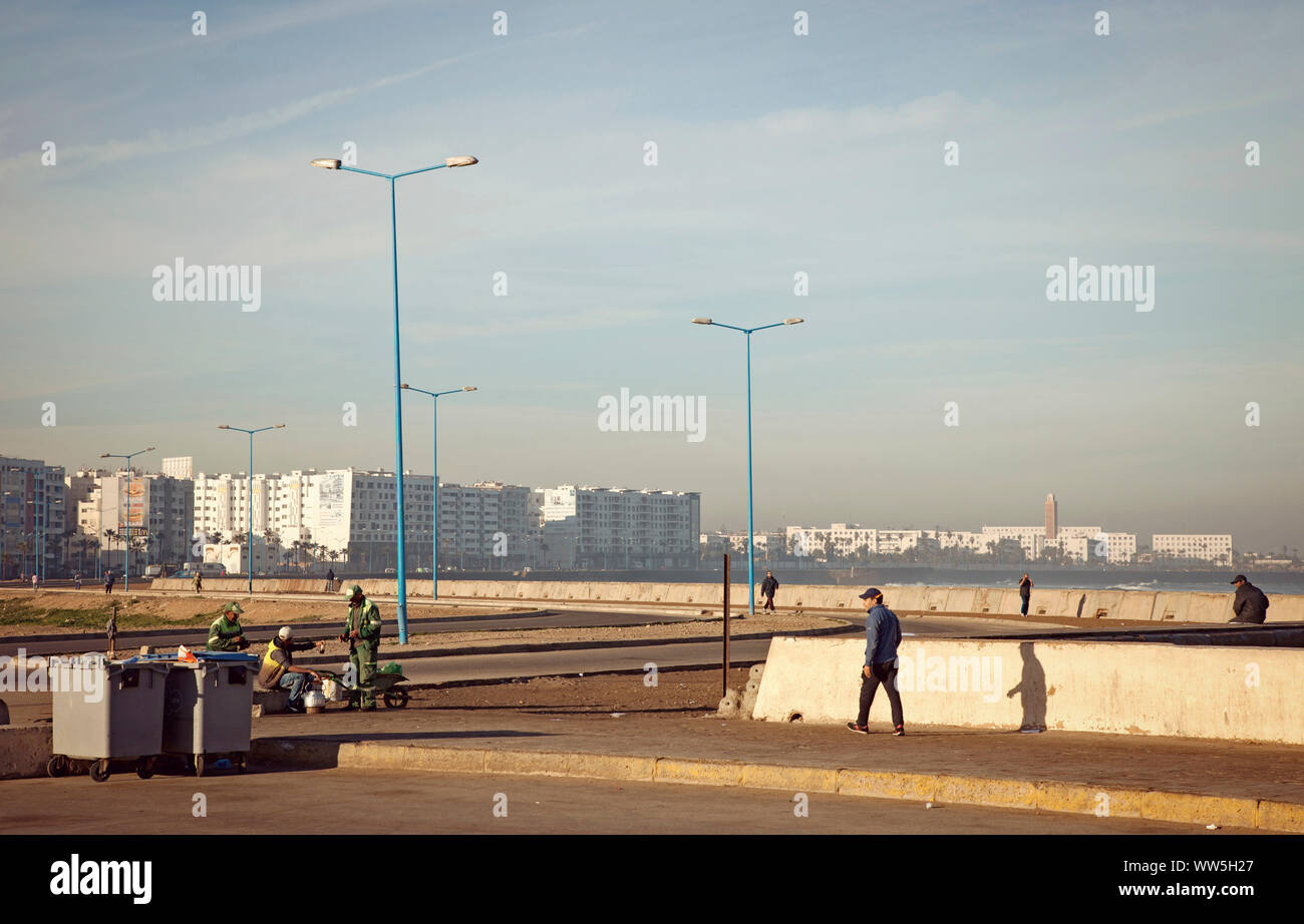 Casablanca, street scene, houses, Morocco Stock Photo Alamy