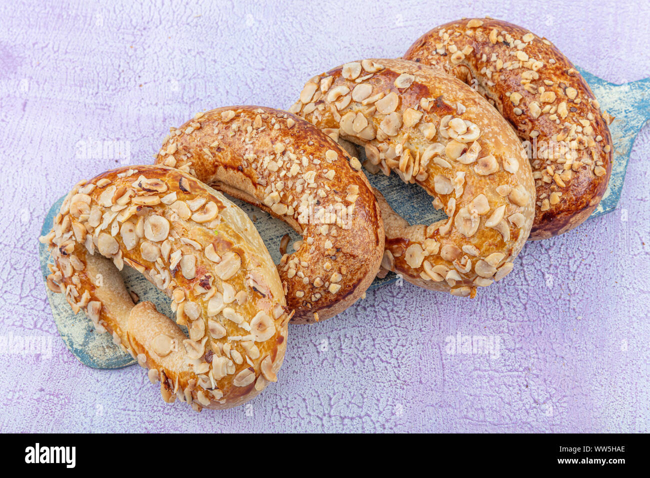 Turk Coregi Ay coregi / Turkish Pastry with chocolate, sesame and nut Stock Photo ...
