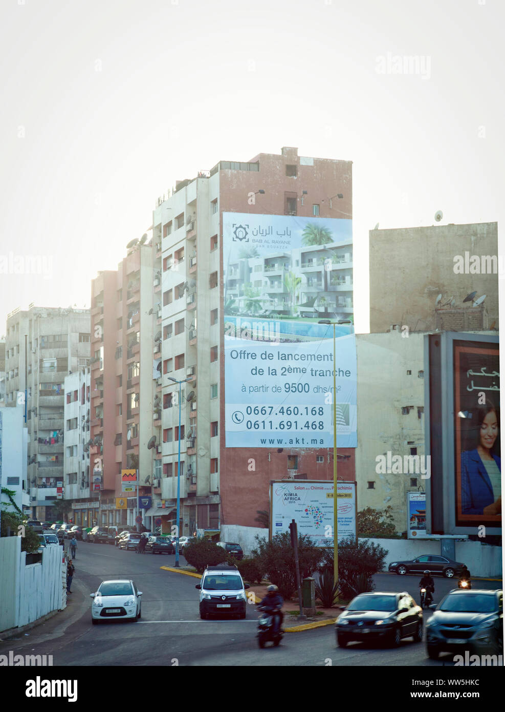 Casablanca, street scene, houses, Morocco Stock Photo Alamy