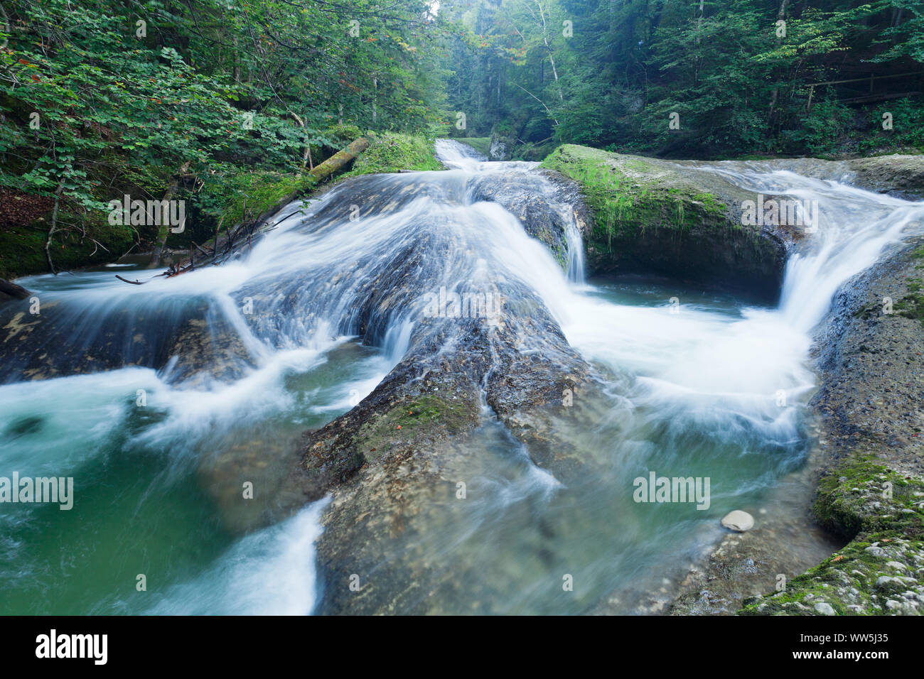 Waterfall at the Eistobel near Isny, AllgÃ¤u, Bavaria, Germany Stock Photo