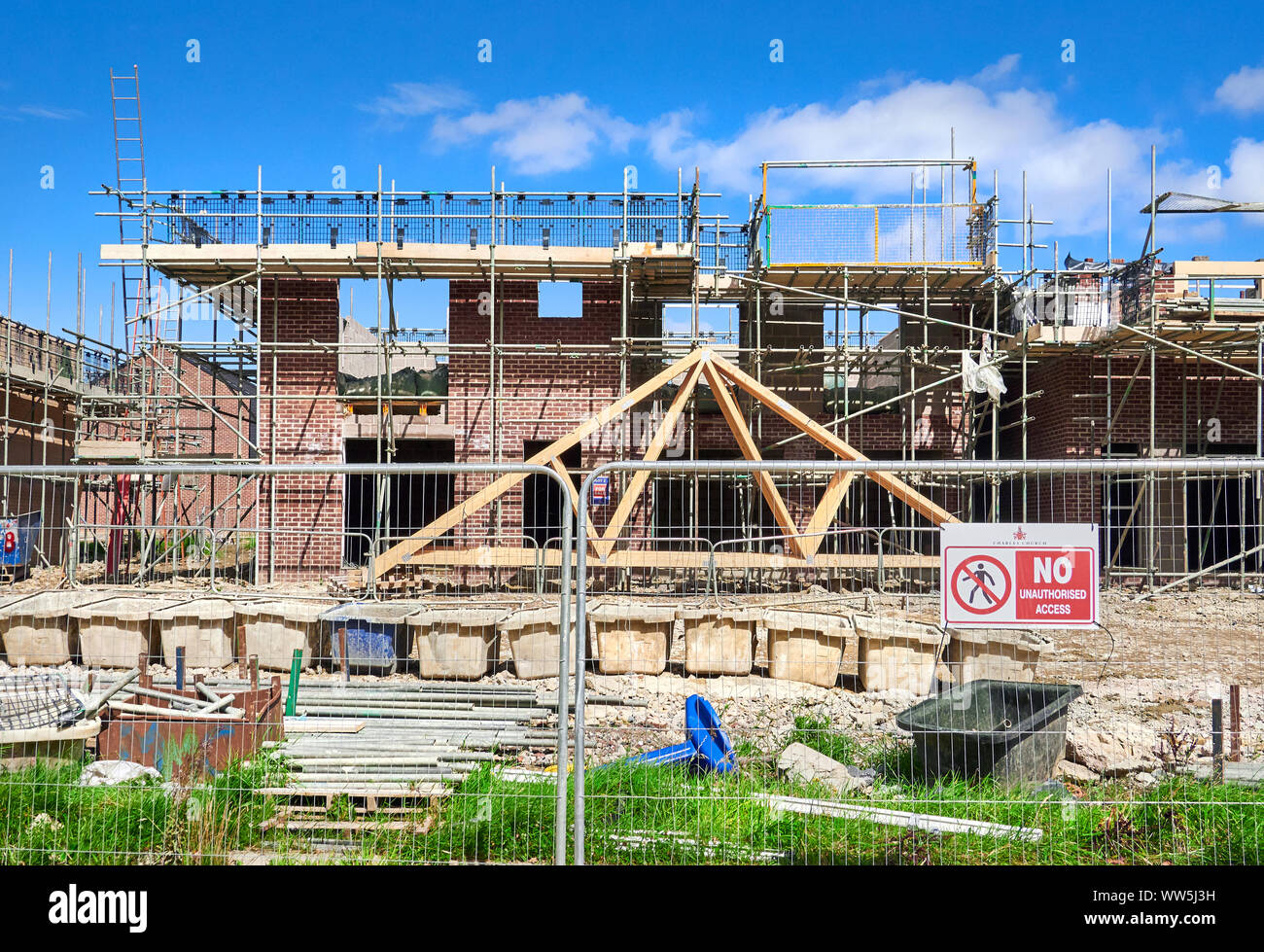 NEWCASTLE UPON TYNE, ENGLAND, UK AUGUST 15, 2017 Newly built homes