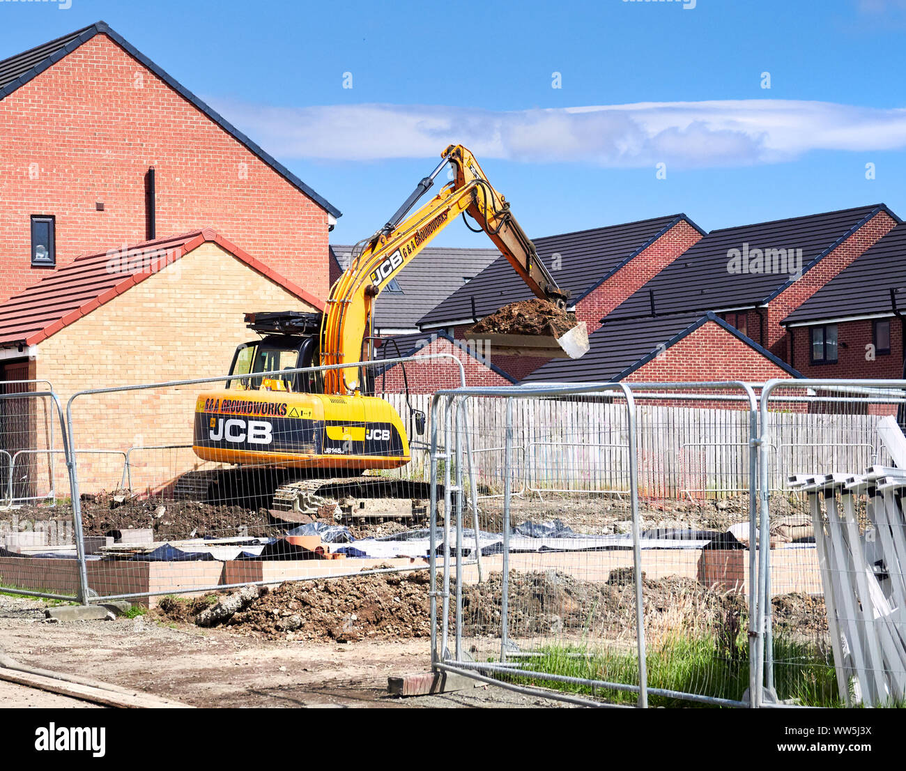 NEWCASTLE UPON TYNE, ENGLAND, UK AUGUST 15, 2017 Newly built homes