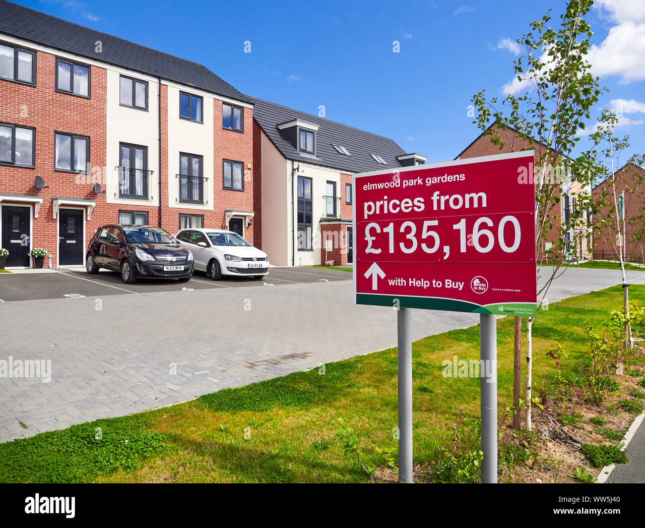 NEWCASTLE UPON TYNE, ENGLAND, UK AUGUST 15, 2017 Newly built homes