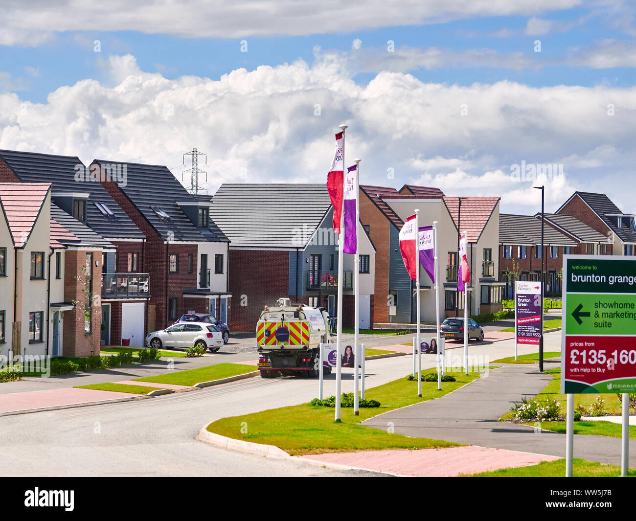 NEWCASTLE UPON TYNE, ENGLAND, UK AUGUST 15, 2017 Newly built homes
