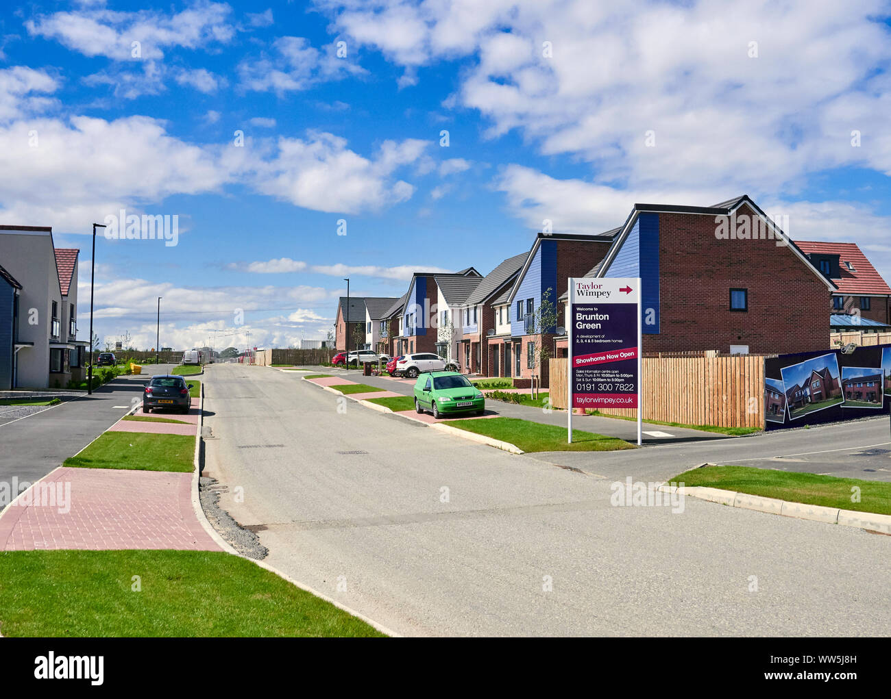 NEWCASTLE UPON TYNE, ENGLAND, UK AUGUST 15, 2017 Newly built homes