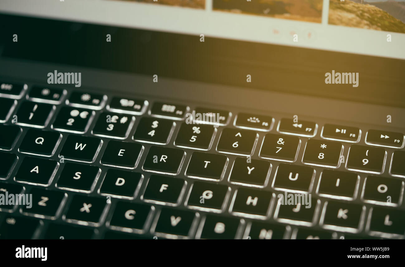 Close up illuminated keyboard shallow hi-res stock photography and ...