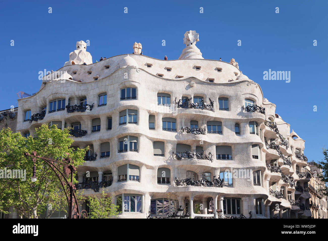 Casa Mila, La Pedrera, architect Antoni Gaudi, Passeig de Gracia, Eixample, modernism, Barcelona, Catalonia, Spain Stock Photo