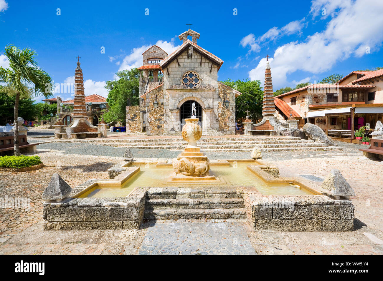 St. Stanislaus Church in ancient village Altos de Chavon, recreated