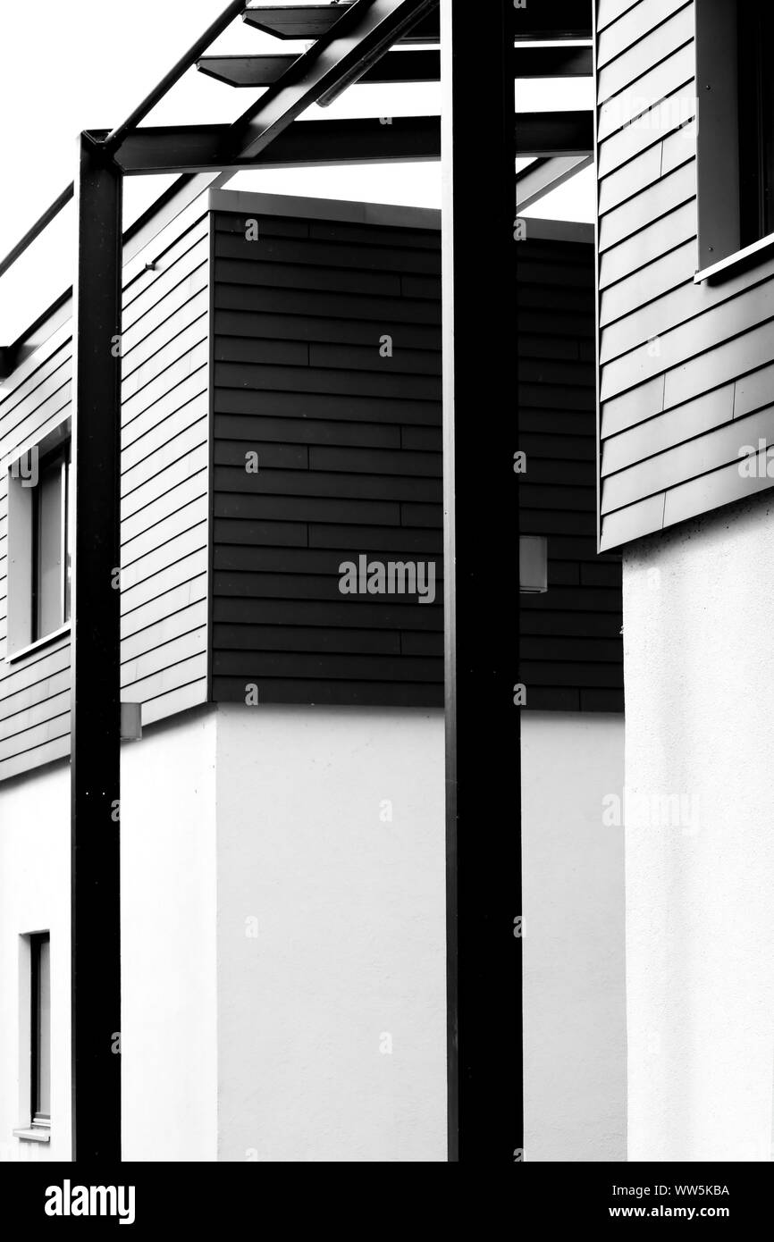 Photography of the corner edge of a modern building, a row house, Stock Photo