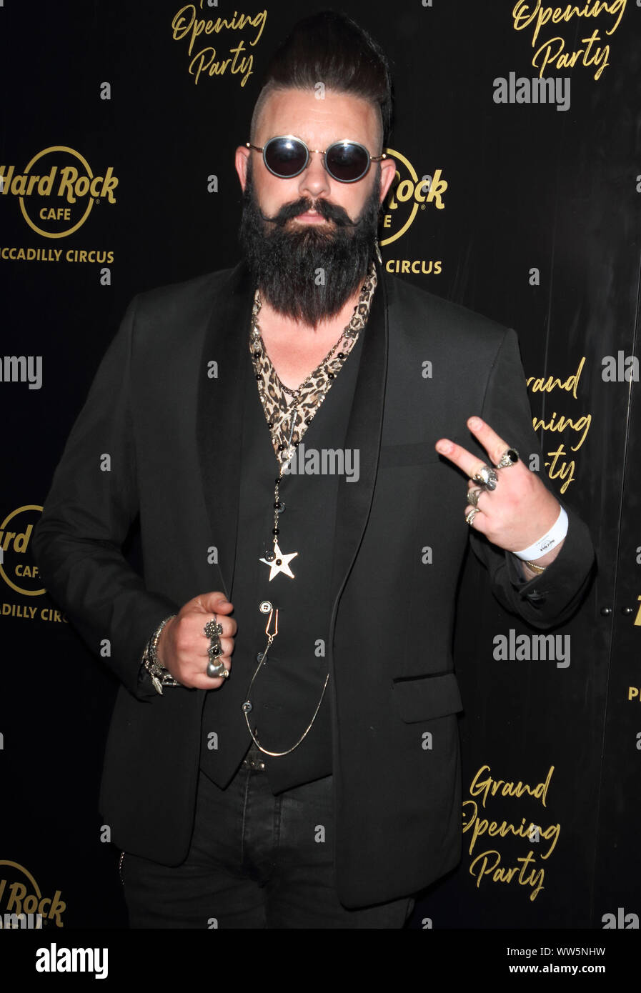 Scroobius Pip on the red carpet at the Hard Rock Cafe Piccadilly Circus Launch Party in London. Stock Photo
