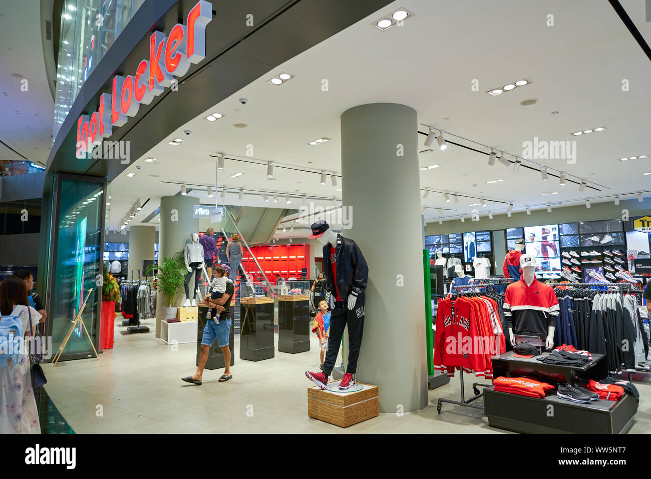 SINGAPORE CIRCA APRIL, 2019 entrance to Foot Locker store in Jewel