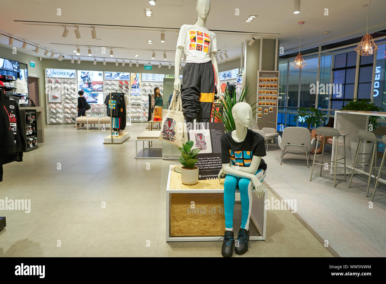 SINGAPORE CIRCA APRIL, 2019 interior shot of Foot Locker store in