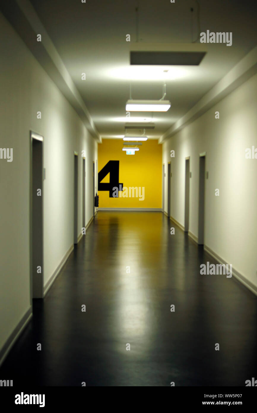 Photography of a long hall on the fourth floor, Stock Photo