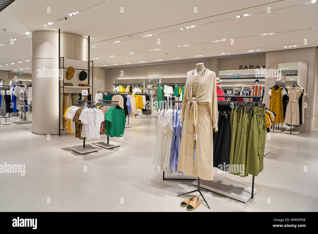 SINGAPORE - CIRCA APRIL, 2019: interior shot of Zara store in Jewel ...