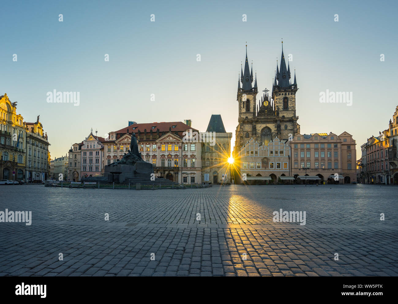 Old town square in Prague city, Czech Republic. Stock Photo