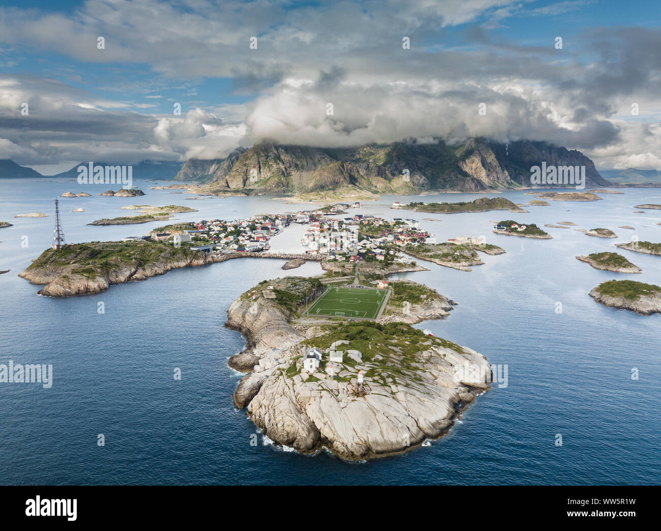 Henningsvær Football Soccer Stadium Lofoten Norway Stock Photo