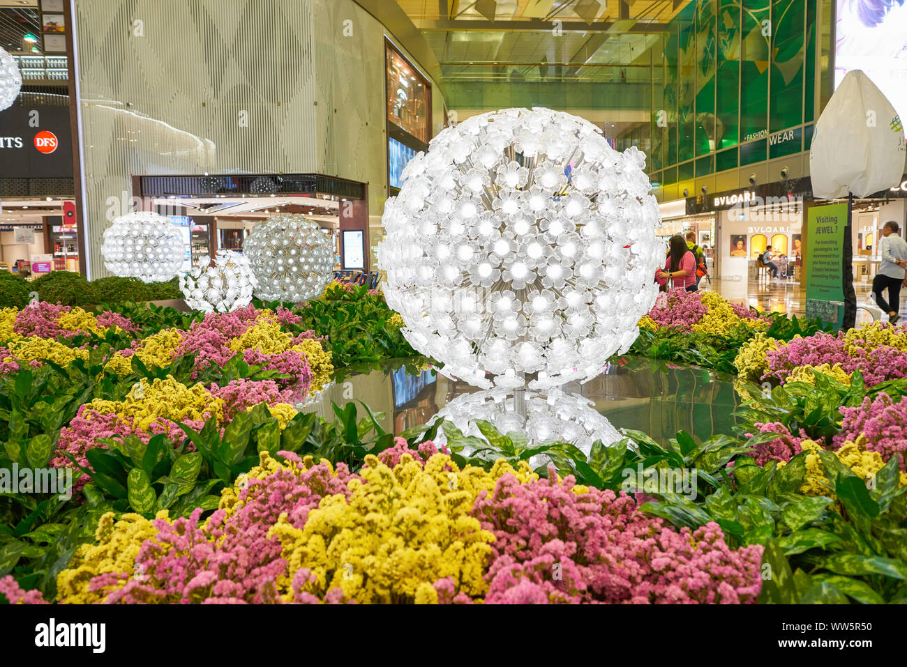 SINGAPORE CIRCA APRIL, 2019 spheres seen at the Crystal Garden at