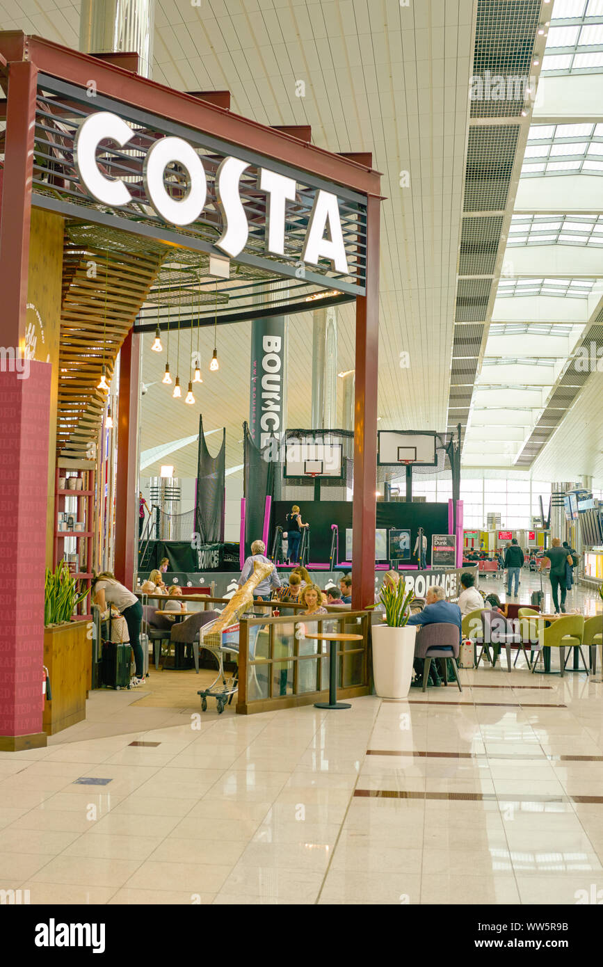 DUBAI, UAE CIRCA JANUARY, 2019 Costa Coffee in Dubai International Airport. Costa Coffee is a