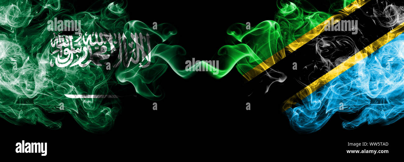 Saudi Arabia Kingdom vs Tanzania, Tanzanian smoky mystic flags placed