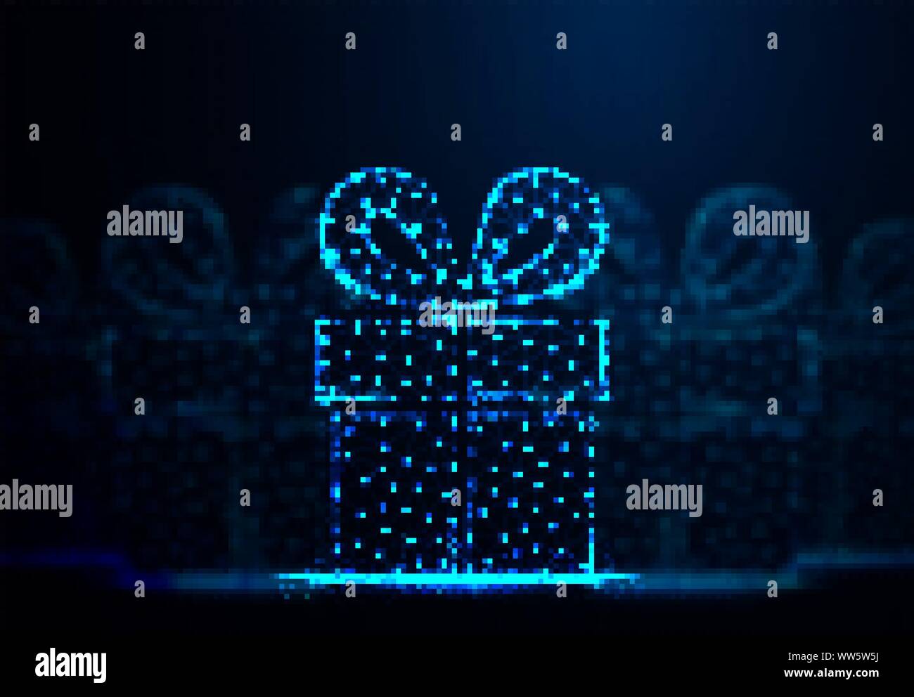 Gift Box, Abstract Low Poly Wireframe Mesh Background Vector Illustration Stock Vector