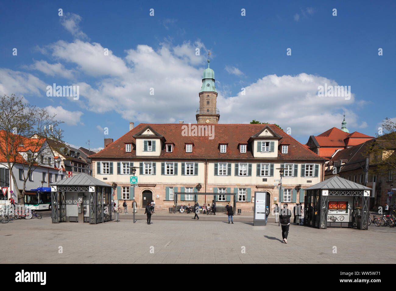 Historical houses on the railway station square hires stock