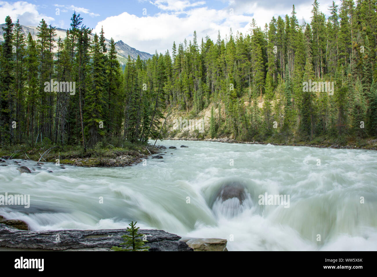 Athabasca waterfalls, Rocky Mountains, Canada Stock Photo