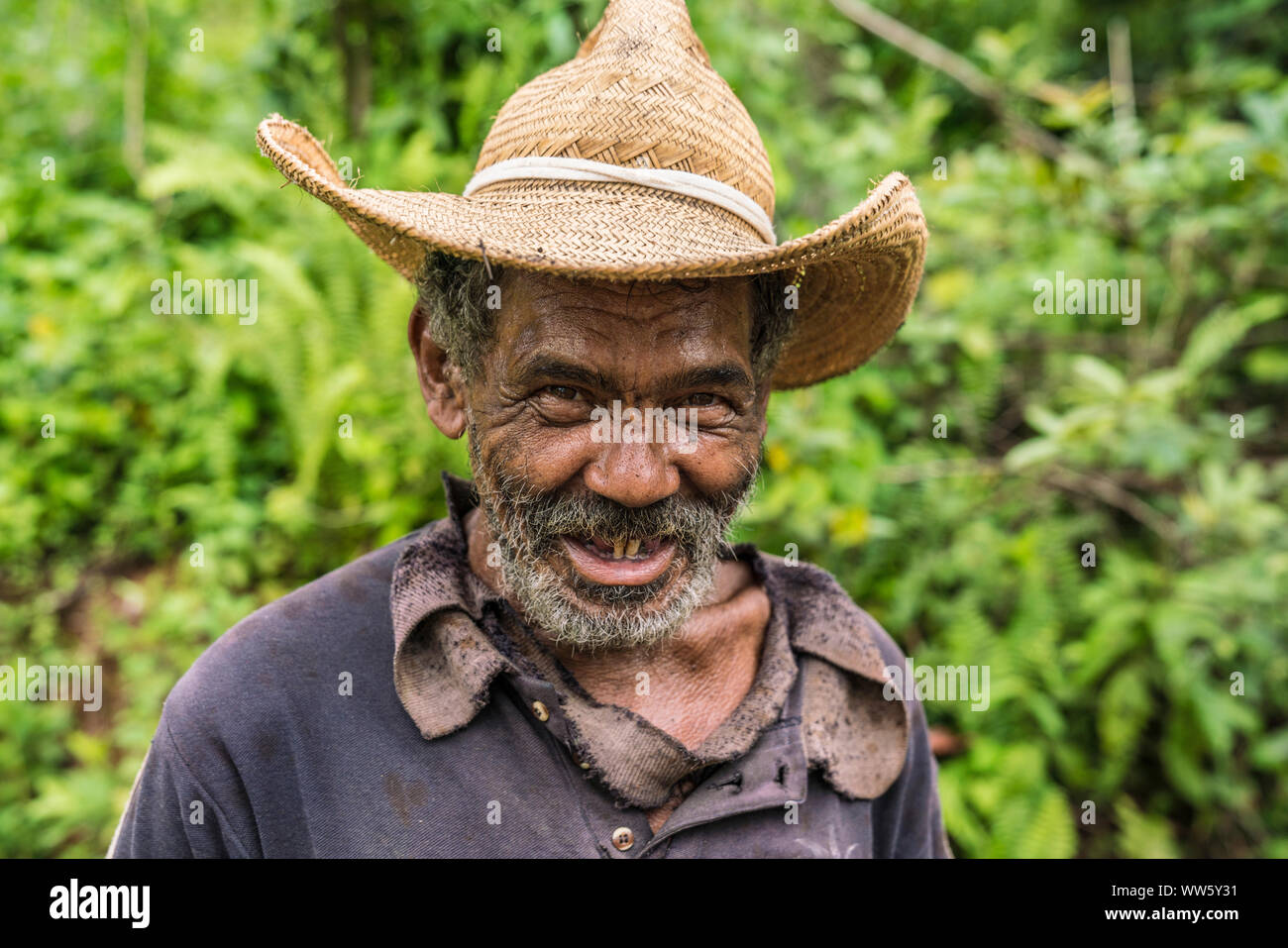 Self-sufficient farmer in the Sierra Maestra, Cuba Stock Photo