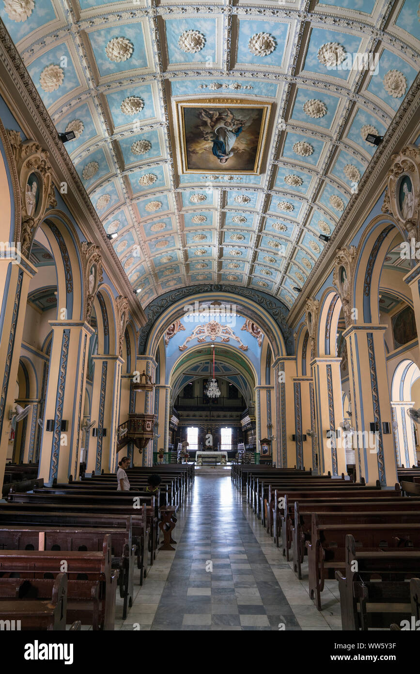 Cathedral Nuestra SeÃ±ora de la Asuncion from the inside, Santiago de Cuba Stock Photo