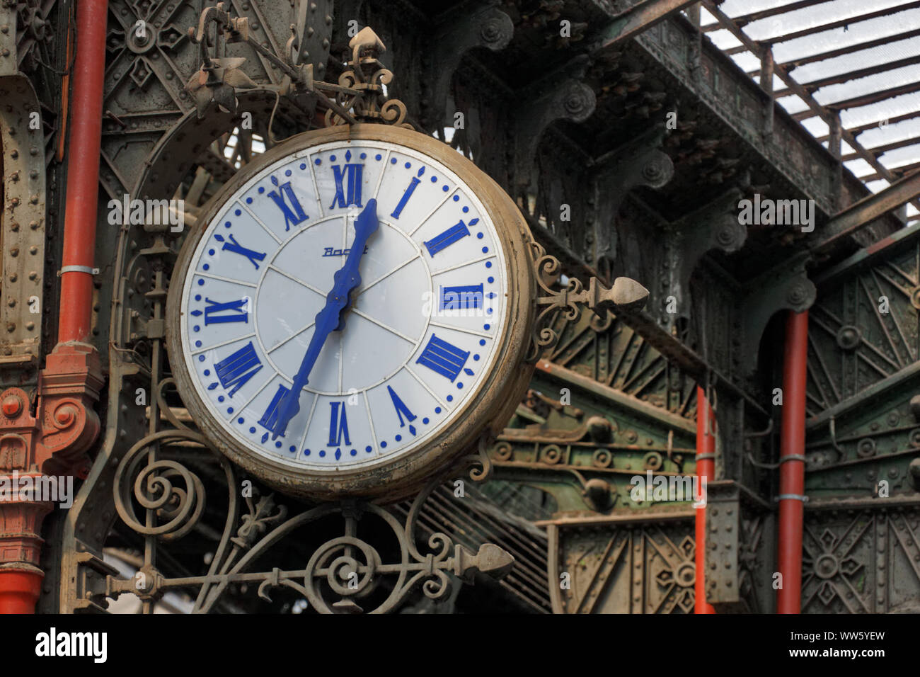France, Paris, clock, 1234, station clock, from around 1900, platform