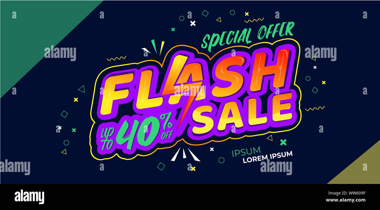 Flash Sale Design Vector Amazing Launching Market For Business Can Used For Title Header Banner Flyer Poster And Social Media Post Colorful Gr Stock Photo Alamy
